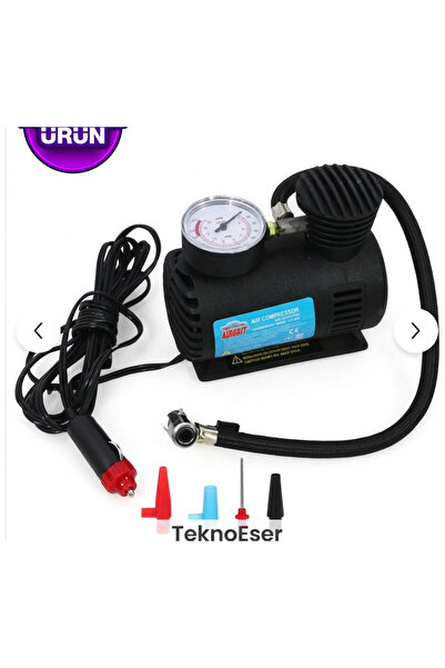 TeknoEser Araç Hava Kompresörü Şişirme Pompası Taşınabilir 12V Dijital Lastik