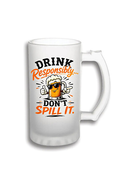 peGiftuiala Halbă Bere Personalizată 500 ml – Beați Responsabil, Nu-l Vărsați
