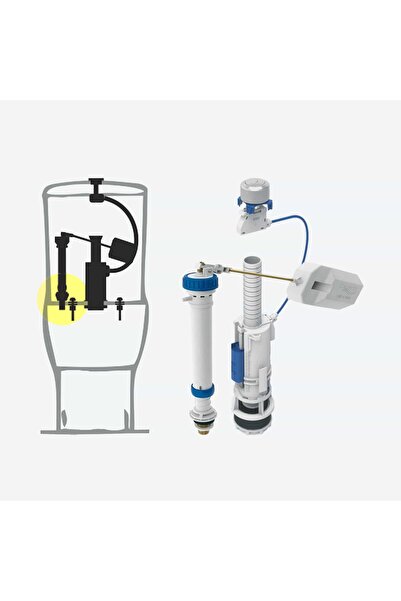 IDROSPANIA Flush machine for top press toilet seat | - Bottom water inlet wit...