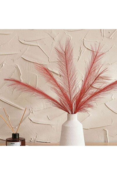 PAN HOME Artificial Feather Bunch 6-Piece 52cm - Dark Red