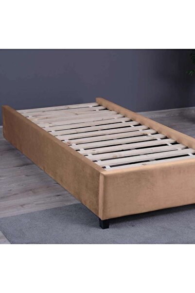PAN HOME قاعدة سرير جاليا مخملية ذهبية 100×200 سم