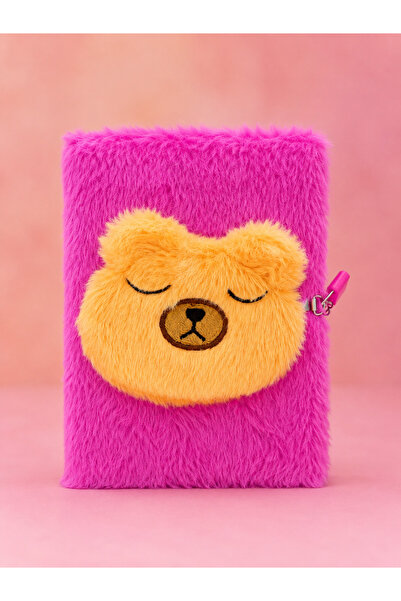 NRCN Locked Memory Book with 3D Figures, Plush Daily Memory Notebook, A5 Lined