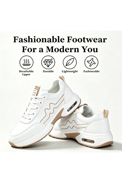 SOSENFER Fashionable soft-soled leather upper height-increasing jogging sport...