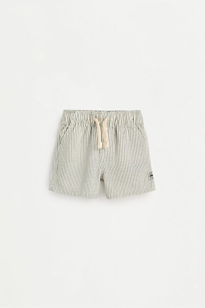 LEFTIES Çizgili denim jogger bermuda