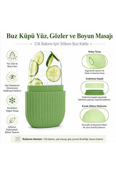 Magiclady Buz Küpü Yüz, Gözler ve Boyun Masajı Cilt Bakımı, Göz Torbalarını G...