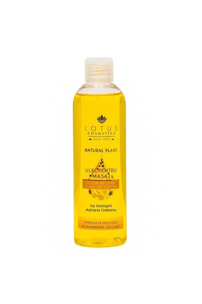 Lotus Natural Plant Ulei de masaj cu unt de shea și ulei de măsline, Lotus Plant, 250ml