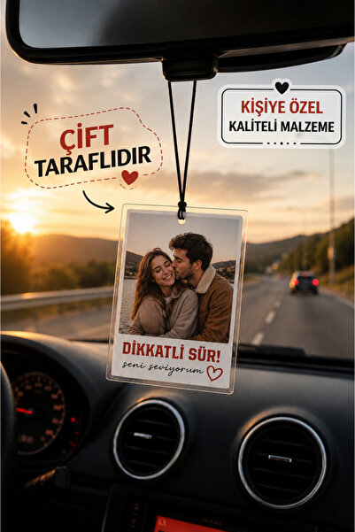 betüslesin Kişiye Özel Dikkatli Sür Fotoğraflı Dikiz Aynası Süsü