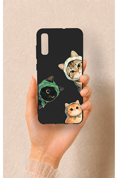 Vip Case Samsung A70 Uyumlu Kedi Ekibi Desenli Silikon Kılıf