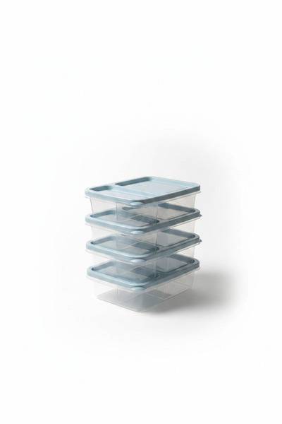YAZICI 850 ml 2-Compartment Bpa Free Food Storage Container – Set of 4 |   Le...