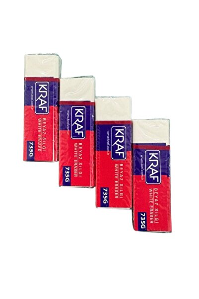 KRAF 735g Set of 4 Soft Erasers – Non-Marking Rubber Erasers for School & Office