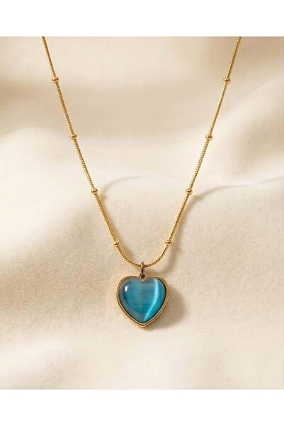 Mum Aşkı Green Stone Heart Necklace