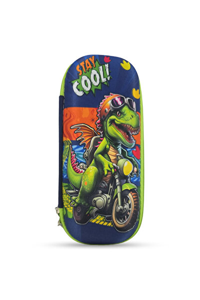 Cocobee Biker Dino Pencil Case With Internal Mesh Pocket, Sturdy Build, Zippe...