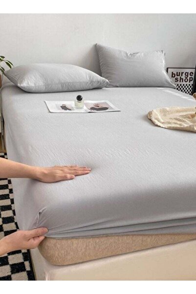 LUNA HOME 3-Piece Set: single-size fitted bedsheet and two pillowcases, washa...
