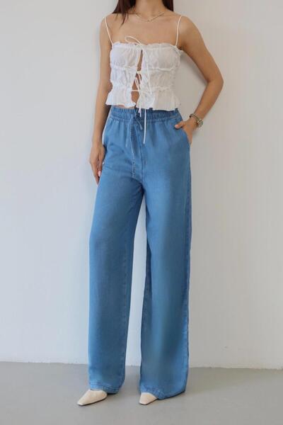 LACARINO 8298 Women's Palazzo Jean Trousers