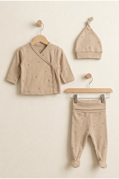 Kuarks Newborn Baby Organic Cotton Swaddle Hospital Release 3-Piece Set Premi...