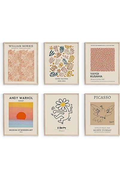 ESSESORIES Retro Matisse Abstract Minimalist Boho Aesthetic Poster Wall Art S...