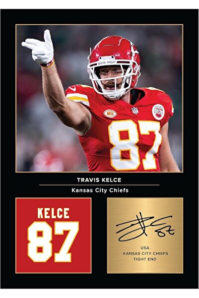 ESSESORIES Icons Travis Kelce Signed A4 Printed Photo Picture Display Poster ...