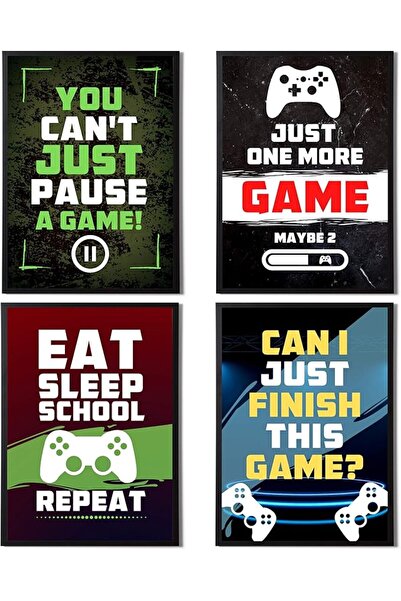 ESSESORIES Pack Boys/Mens Video Gaming Poster Wall Art Set of 4 Self Adhesive...