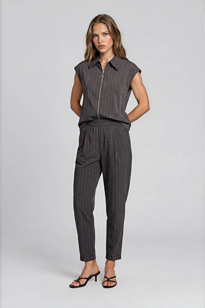 Vitrin Patterned Elastic Waist Trousers