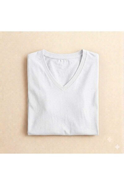 KOZİA OUTDOORS Women's Men's Unisex V-Neck Unprinted Oversized Wide-Fit T-Shirt