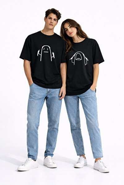 Ciel Lune Hair Pulling Themed Couple Combination Oversize Unisex T-Shirt Love...