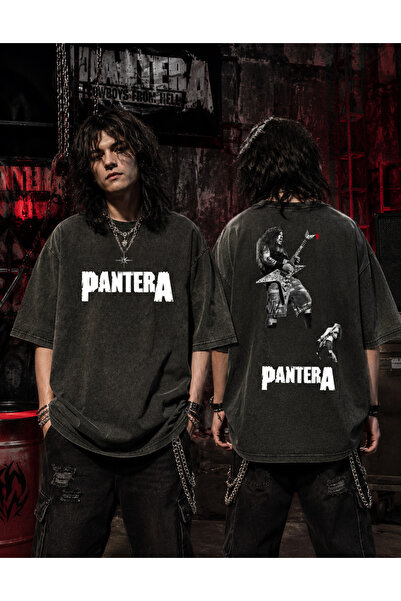 dompulerimoda Pantera Printed Front and Back Oversize Washable Unisex Vintage...