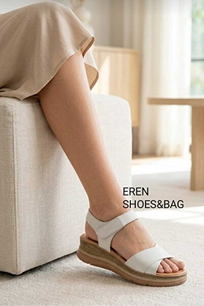 Venüs 0200 Eren Shoes&Bag Genuine Leather Velcro Strap Daily Comfortable Flat...
