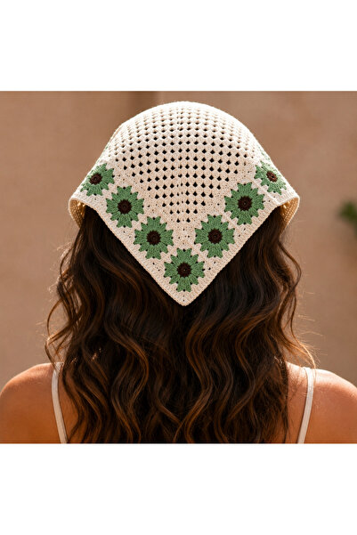 RoseCo00 Handmade Knitted Bandana |   Bohemian Crochet |   Summer Accessory