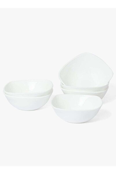 Noon East Set of 6 White Opal Glass Cereal and Soup Bowl, Dishwasher & Microw...