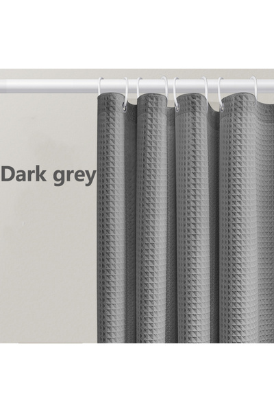 Choice35 180X180cm DARK GRAY Thickened Waffle Solid Color Shower Curtain, Non...