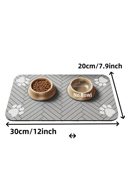 Choice5 20X30cm Grey Pet Feeding Mat-Absorbent Pet Placemat for Food and Wate...