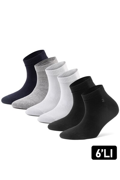 Just inner Men's 6-Piece Cotton Booties Socks Seasonal Breathable (14200)