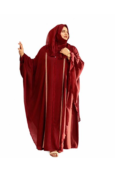 Noor al dhuha Red Layered Farasha Abaya