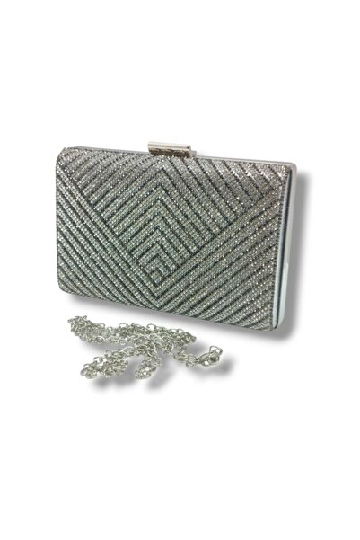 VAROL ÇANTA Varol 370-26 Steel Case Stone Evening Dress Women's Bag