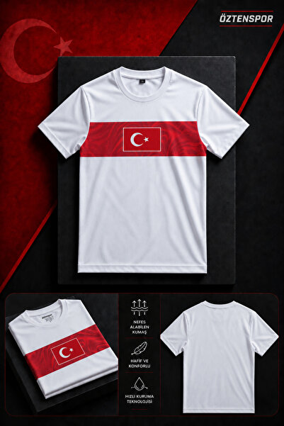 Özten WC 2026 Türkiye Forması Beyaz Kısa Kollu Futbol Forması Unisex Maç ve A...