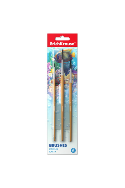 OEM Set de 3 pensule pentru acuarelă în ambalaj blister ErichKrause