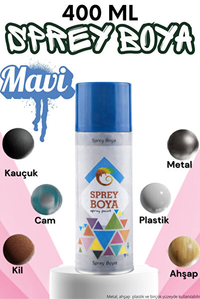 KAYRA LEATHER CRAFT 400 ml Sprey Boya Mavi Metal Ahşap Beton Duvar Yüzeylere ...