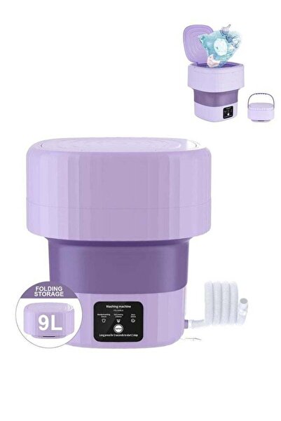 Arabest Foldable Portable Washing Machine 9L Mini Compact for Baby Purple