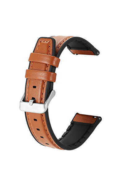 Choice3 Universal 22mm brown si 22mm Bracelet Leather Pемешок GTR4 Bands For ...