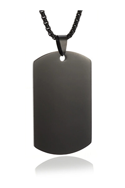AMALFİ Αξεσουάρ: Κολιέ Ταυτότητας από Μαύρο Ατσάλι