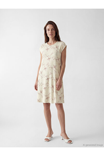 LC Waikiki Rochie cu decolteu rotund, florală, în formă de A