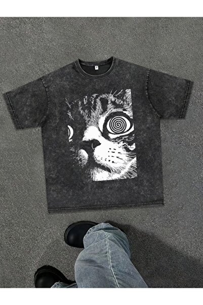 Touz Moda Majica sa vanzemaljskom mačkom, periva, vintage, unisex, velika vel...