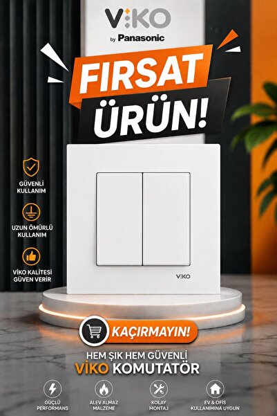 VİKO KARRE KOMUTATÖR - ÇERÇEVE DAHİL