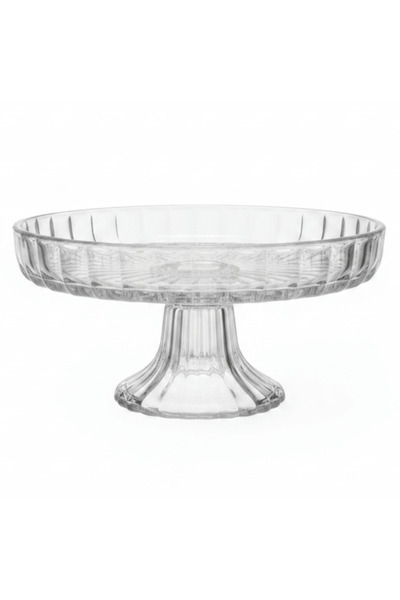 AKDC Footed Crystal Glass Candy Plate | Elegant Pedestal Serving Dish | 17×8 cm