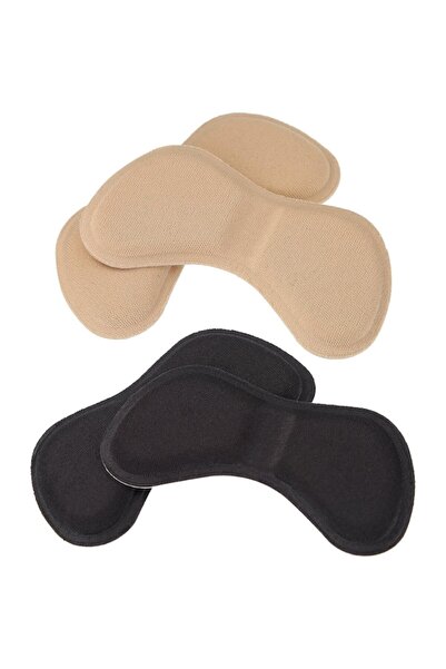 OEM Set 10 perechi de branțuri pentru călcâi, Spumă poliuretanică, Autoadezive, 9x4.5x0.5cm, Negru/Bej