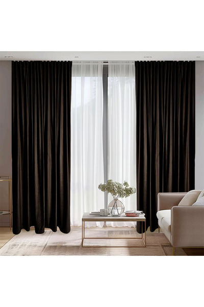 ArasyaHome Draperie de Catifea Semi-Opaca 70% Maro