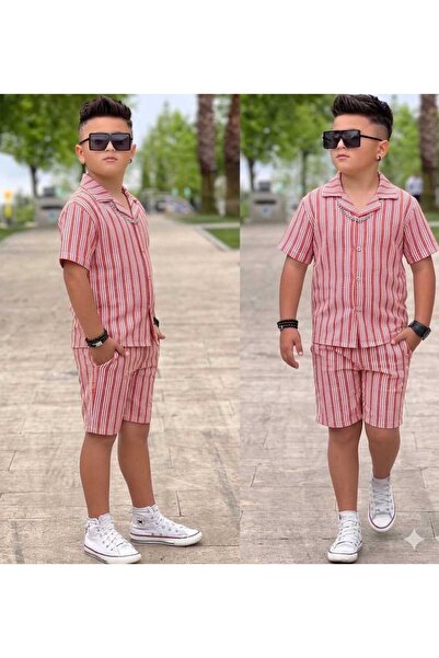 Ütk kids Boy's Summer 2-Piece Linen Set Shirt+Shorts