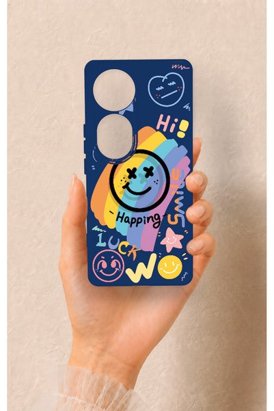 Vip Case Vivo V40 Compatible Happing Smile Patterned Silicone Case