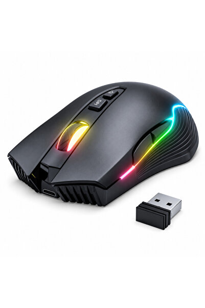 Velixo Mouse de gaming wireless, 3600 DPI, 7 butoane, RGB, Senzor optic, Ergo...