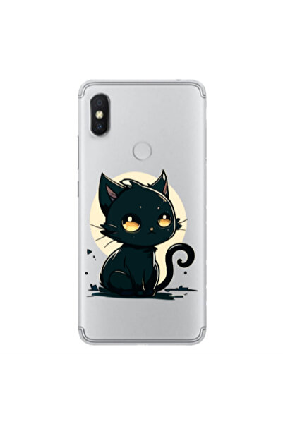 Other Xiaomi Redmi S2 Black Cat Transparent Silicone TPU Θήκη